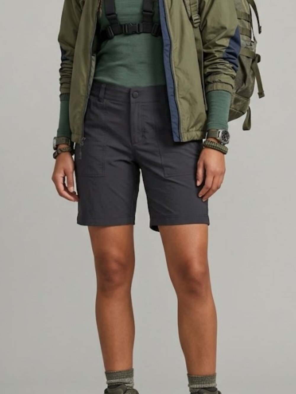 Athleta Black Trekkie Bermuda 2.0 Shorts Outdoor Granola Girl Gorpcore Classic